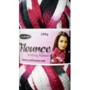 Flounce - Knitting Yarn - Black/Berry Mix